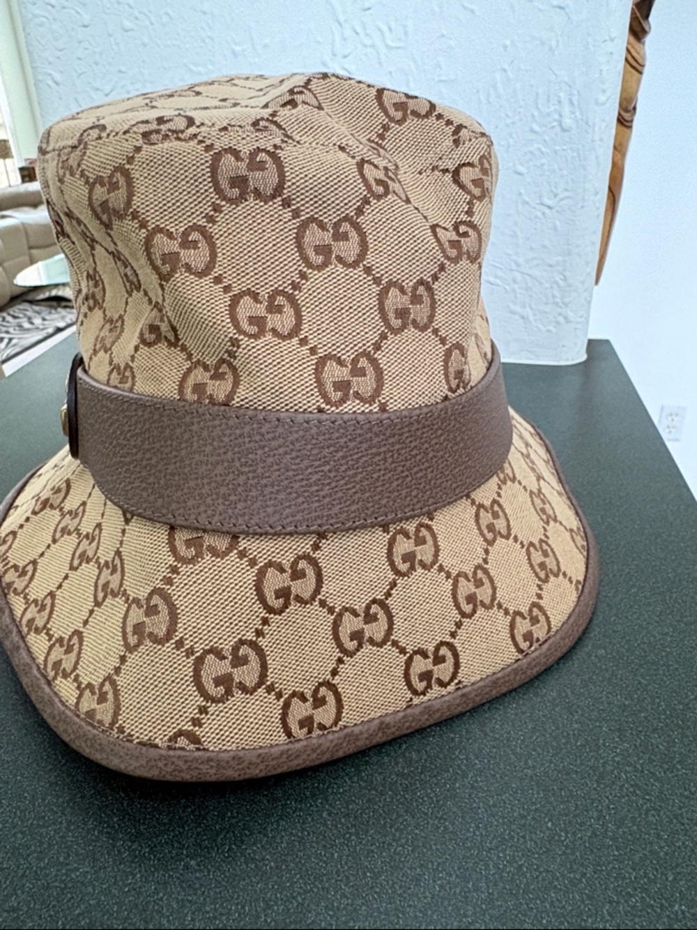 Gucci Beige and Brown GG Canvas Bucket Hat